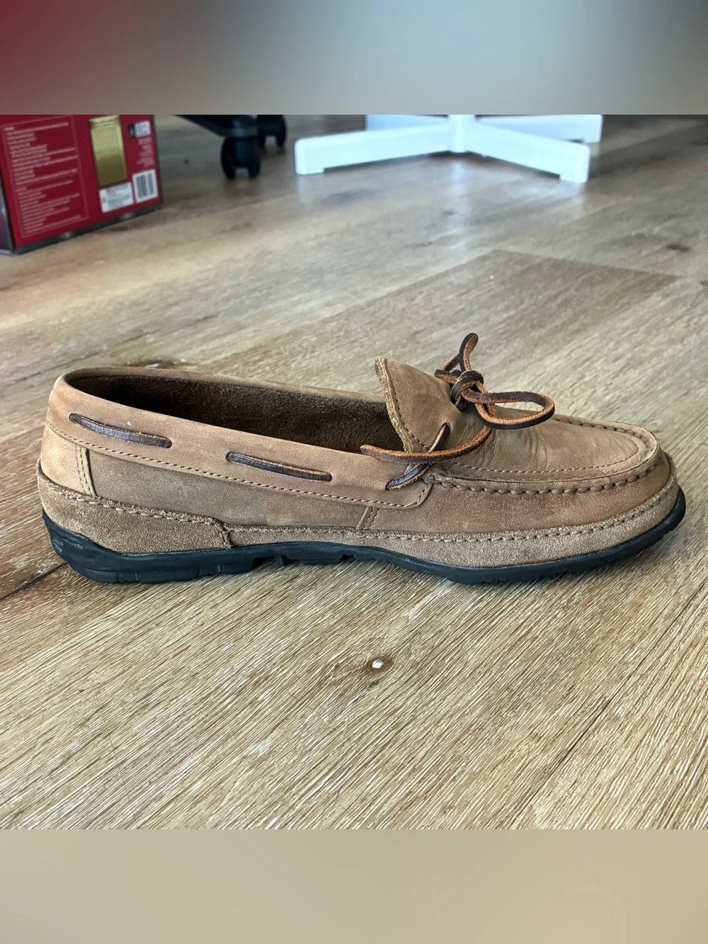 Timberland Brown Tan Nubuck Leather Moccasin Boat Shoes Men’s Size 7.5